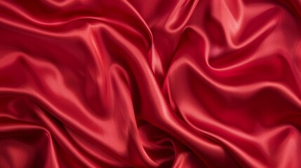 Fototapeta premium Undulating waves of striking crimson fabric, flowing and folding in a mesmerizing display of elegance and passion.