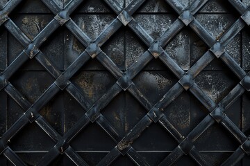 Square grid black metal mesh, seamless pattern, closeup detail, perfect for speaker grill textures
