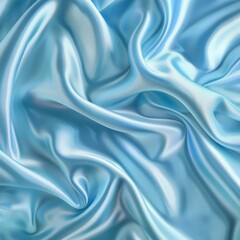 Obraz premium Mesmerizing waves of lustrous, pale blue satin fabric undulate and cascade in a serene, sensual composition.