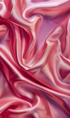Obraz premium Luxurious pink satin undulates in soft waves, conveying depth and elegance in its glossy texture.