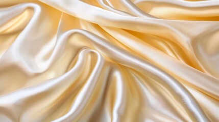 Obraz premium Lush, swirling folds of ivory silk fabric create a mesmerizing, abstract pattern with a sense of opulence and luxury.