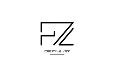 FZ, ZF, F, Z abstract letters logo monogram