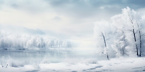 Fototapeta na wymiar White snow winter blurred landscape background. Nature outdoor chirstmax xmas new year vibe scene