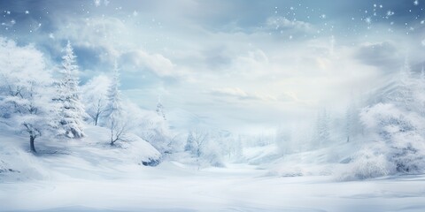 White snow winter blurred landscape background. Nature outdoor chirstmax xmas new year vibe  scene - obrazy, fototapety, plakaty