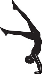 Fototapeta premium a black silhouette of a woman doing yoga