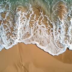 Fondo de orilla de playa con olas y espuma - obrazy, fototapety, plakaty