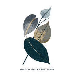 Free Vector  Beautiful Leaves T shirt Design
