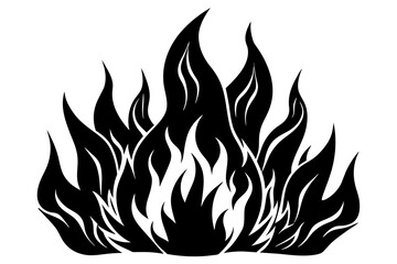 Vector Silhouette of Fire Flames