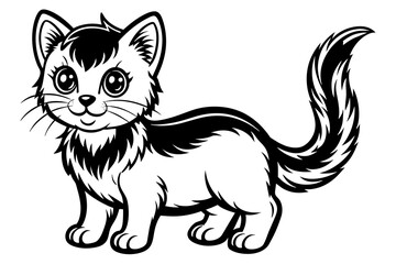 very cute baby cat, rainbow fur, full body, plain white background