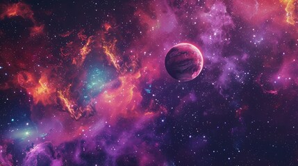 Galactic dreamscape: vibrant 3D space background featuring planets, stars, and nebulae, conjuring images of the infinite expanse and enigmatic allure of the cosmos. 3d backgrounds