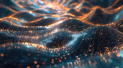 Luminous 3D pathways: delicate lines and curves interwoven in a celestial dance, crafting an enchanting web of softly radiant light, inviting tranquility. Abstract 3d background - obrazy, fototapety, plakaty