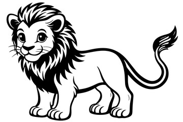 very cute baby lion, rainbow fur, full body, plain white background