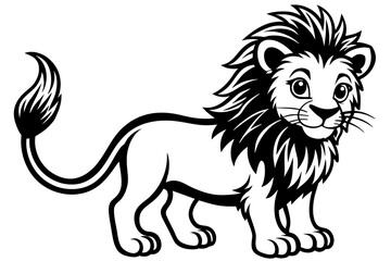 very cute baby lion, rainbow fur, full body, plain white background