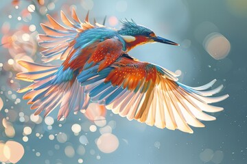 Soar to new heights with bird animals and discover the beauty of flight , Encounter dazzling plumage, melodious songs, and graceful aerial acrobatics as you explore the avian world - obrazy, fototapety, plakaty