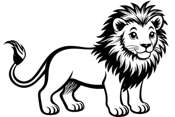 very cute baby lion, rainbow fur, full body, plain white background