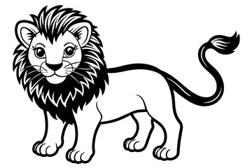 very cute baby lion, rainbow fur, full body, plain white background