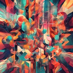 Bright abstract background image with geometric shapes