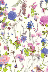 botanical wallpaper seamless pattern. Floral abstract print. Artistic seamless pattern. Fashionable template for design