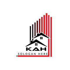 Letter KAH building vector, KAH initial construction. KAH real estate. KAH home letter logo design, KAH real estate Logo ,KAH Style home logo