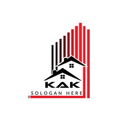 Letter KAK building vector, KAK initial construction. KAK real estate. KAK home letter logo design, KAK real estate Logo ,KAK Style home logo