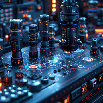 Stetoscop and Tech Gadgets on a Modern Table against an Urban Backdrop