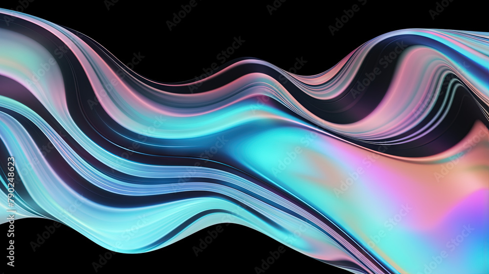 Aufkleber Vibrant abstract waveform with fluid motion and colorful gradients.