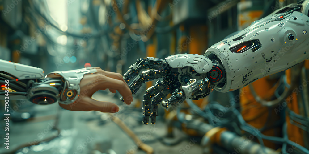 Poster cooperative connection: human and robot handshake in tech environment