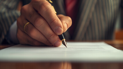 Business signing purchase contracts