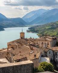 Scenic view in the village of Barrea, province of L'Aquila in the Abruzzo region of Italy. - 790248893