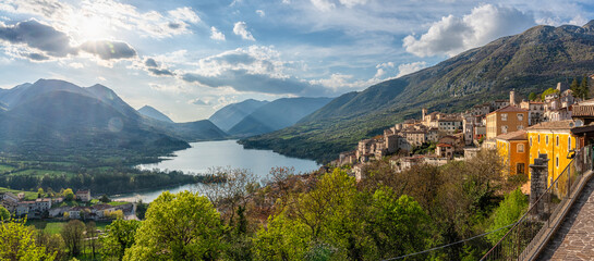 Scenic view in the village of Barrea, province of L'Aquila in the Abruzzo region of Italy. - 790249258