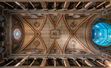 Interior view in the beautiful Church of San Gioacchino in Prati, in Rome, Italy. April-07-2024