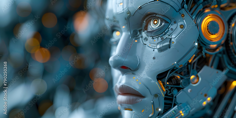 Aufkleber creative robot designing business canvas in advanced technology environment