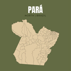 Map of Pará, state in North Brazil © Yguana Design