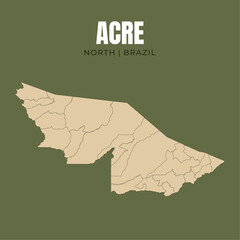 Map of Acre, state in North Brazil © Yguana Design