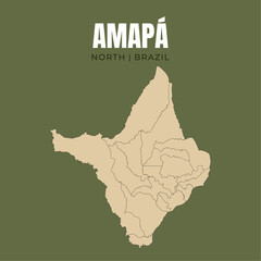 Map of Amapá, state in North Brazil © Yguana Design