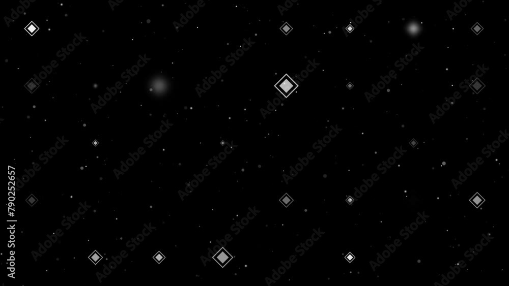 Poster template animation of evenly spaced main road signs of different sizes and opacity. animation of tra