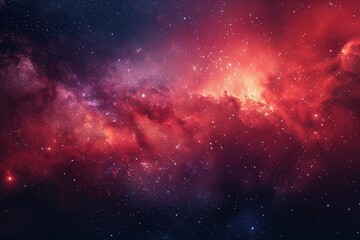 The red nebula and scattered stars within the Milky Way create a stunning celestial landscape that is both mesmerizing and breathtaking 8K , high-resolution, ultra HD,up32K HD - obrazy, fototapety, plakaty