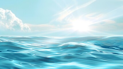 Obraz premium Serene Light Blue Water Wave Texture: Beautiful Background with Natural Light