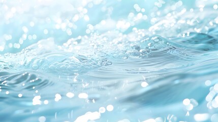 Serene Light Blue Water Wave Texture: Beautiful Background with Natural Light