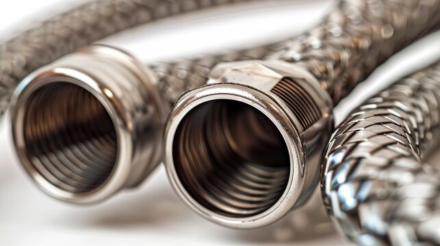 Flexible hoses for plumbing. Excellent image Isolated