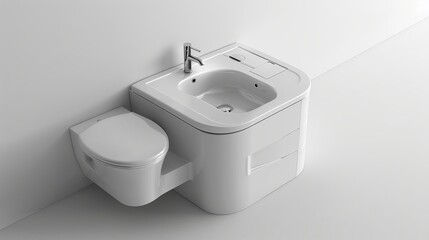 The toilet and sink luxury isolated 