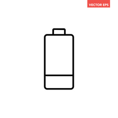 Black single low battery indicator icon, simple charging flat design vector pictogram, infographic interface elements for app logo web button ui ux isolated on white background