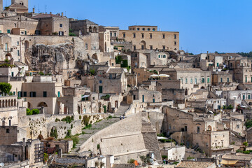 Obraz premium The old buildings of ancient Sassi in Matera, italy