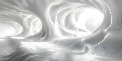 Obraz premium Ethereal Swirls on White Background A Gradient of Light and Fluidity