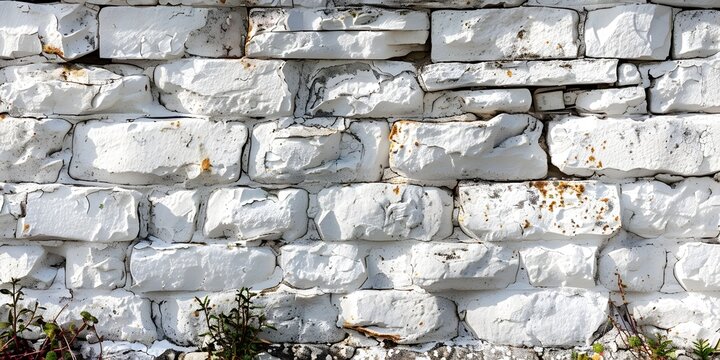 Old White Stone Wall Background with Rough Texture and Decorative Stucco - Artificially Intelligent Creation