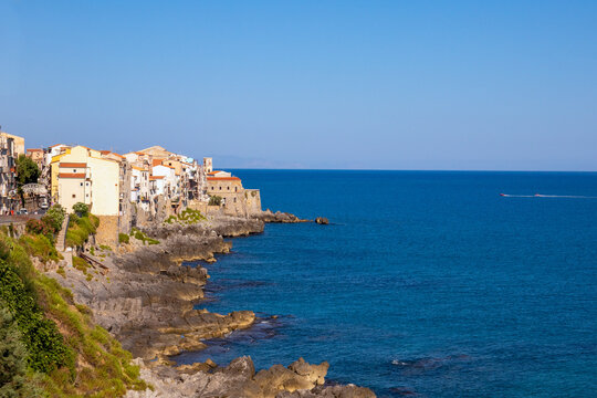 Coastal view of Cefalu, Sicily