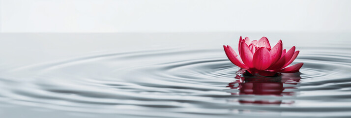zen flowers lotos floating on water, with white background and copy space (5)