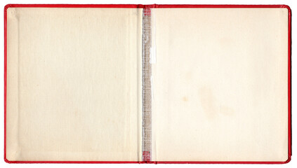 Roter Buchdeckel aufgeklappt - Poesiealbum ohne Inhalt Buch als Hintergrund Ebene bzw. Textur