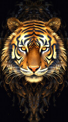 Golden face of tiger