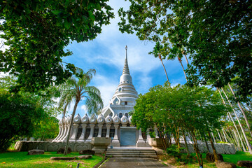 View of beautiful temple at Wat Yanasangwararam or Yanasangwararam temple, Pattaya Thailand. 